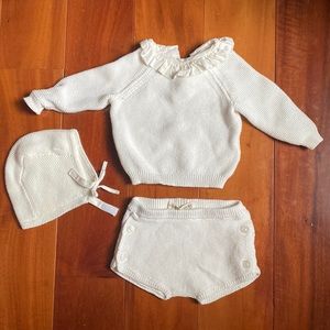 Hope and Henry knit layette set, size 3-6 months